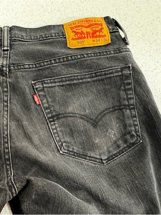 Levi's Other - Levi’s 569 Loose Straight Jeans Mens 34x36 Black Denim Baggy Whiskered Y2K